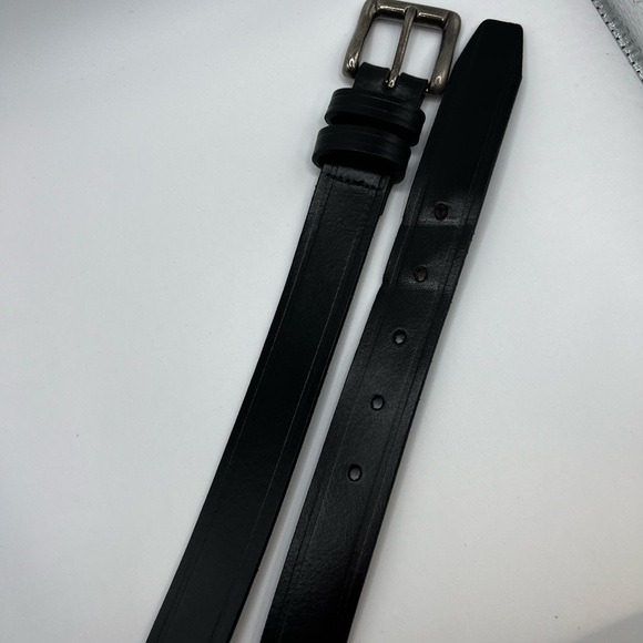 Vintage Dockers 30-32 men’s black Italian leather belt #7 - Picture 7 of 15